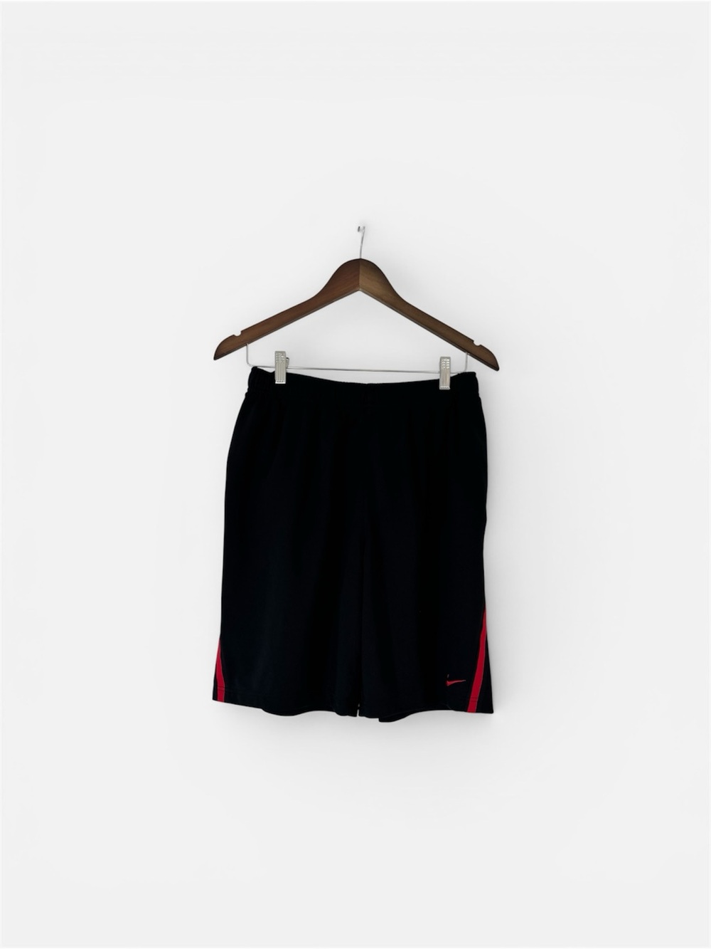 Nike Men’s Black Athletic Shorts with Red Trim